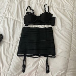 2 piece bra skirt set